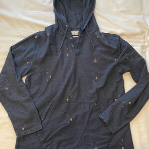 Volcom Dark Blue Hoodie with Orange Accents